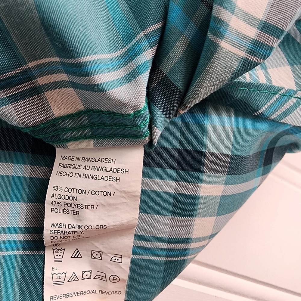 G.H. Bass Explorer Men's XL Plaid Button Down Outdoor Fishing Hiking Shirt Blue - Picture 7 of 8